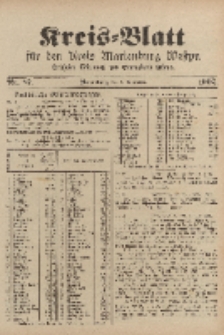 Kreis-Blatt für den Kreis Marienburg Westpreussen, 1. November, Nr 87.