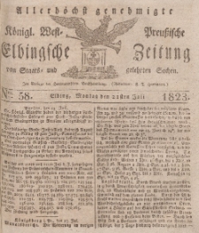 Elbingsche Zeitung, No. 58 Montag, 21 Juli 1823