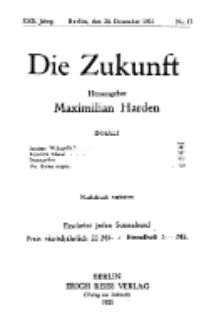 Die Zukunft, 24. Dezember, Jahrg. XXX, Bd. 115, Nr 13.