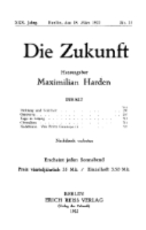 Die Zukunft, 18. März, Jahrg. XXX, Bd. 116, Nr 25.