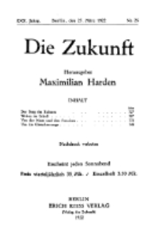 Die Zukunft, 25. März, Jahrg. XXX, Bd. 116, Nr 26.