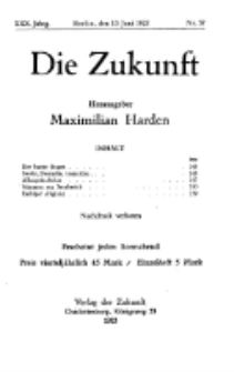 Die Zukunft, 10. Juni , Jahrg. XXX, Bd. 117, Nr 37.