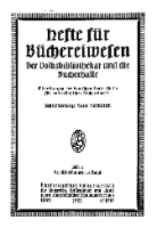 Hefte für Büchereiwesen. Der Volksbibliothekar und die Bücherhalle, 11. Band, H. 2.