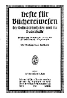 Hefte für Büchereiwesen. Der Volksbibliothekar und die Bücherhalle, 11. Band, H. 3.