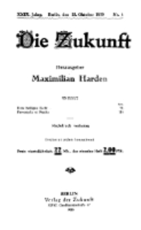 Die Zukunft, 23. Oktober, Jahrg. XXIX, Bd. 111, Nr 4.