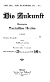 Die Zukunft, 30. Oktober, Jahrg. XXIX, Bd. 111, Nr 5.