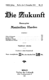 Die Zukunft, 04. Dezember, Jahrg. XXIX, Bd. 111, Nr 10.