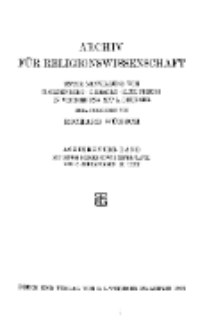 Archiv für Religionswissenschaft, 3. September 1915, Bd. 18, H. 1-4.