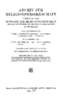 Archiv für Religionswissenschaft, 1926, Bd. 24, B. 1.