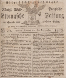 Elbingsche Zeitung, No. 70 Montag, 1 September 1823