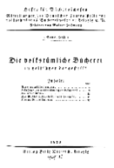 Hefte für Büchereiwesen. Der Volksbibliothekar und die Bücherhalle, 6. Band, H. 1.