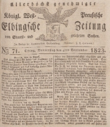 Elbingsche Zeitung, No. 71 Donnerstag, 4 September 1823