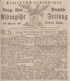 Elbingsche Zeitung, No. 71 Donnerstag, 4 September 1823