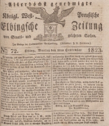 Elbingsche Zeitung, No. 72 Montag, 8 September 1823