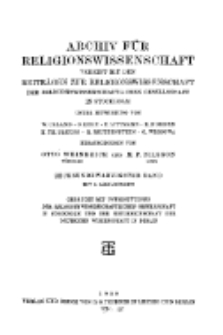 Archiv für Religionswissenschaft, 1928, Bd. 26, H. 1-2.