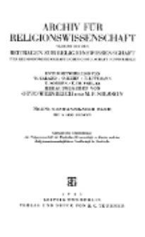 Archiv für Religionswissenschaft, 1930, Bd. 29, H. 1-2.