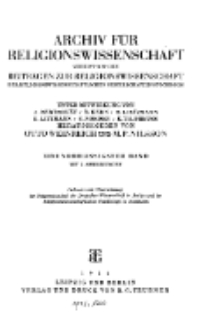 Archiv für Religionswissenschaft, 1934, Bd. 31, H. 1-2.