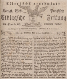 Elbingsche Zeitung, No. 74 Montag, 15 September 1823