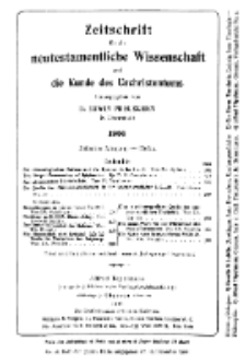 Zeitschrift für die neutestamentliche Wissenschaft und die Kunde des Urchrichstemtums, Jg. 7. 1906, H. 4.