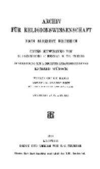 Archiv für Religionswissenschaft, 25. April 1911, Bd. 14, H. 1-2.