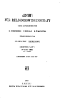 Archiv für Religionswissenschaft, 12. März 1907, Bd. 10, H. 2.