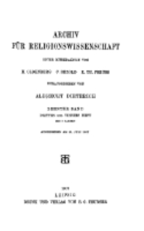 Archiv für Religionswissenschaft, 25. Juli 1907, Bd. 10, H. 3-4.