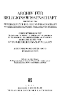 Archiv für Religionswissenschaft, 1930, Bd. 28, H. 1-2.