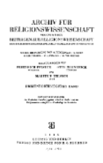 Archiv für Religionswissenschaft, 1936, Bd. 33, H. 1-2.