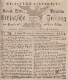 Elbingsche Zeitung, No. 76 Montag, 22 September 1823