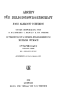 Archiv für Religionswissenschaft, 24. Mai 1909, Bd. 12, H. 4.