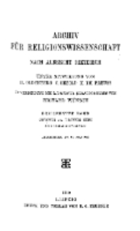 Archiv für Religionswissenschaft, 21. Juli 1910, Bd. 13, H. 2-3.