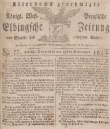 Elbingsche Zeitung, No. 77 Donnerstag, 25 September 1823