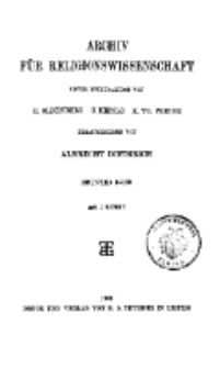 Archiv für Religionswissenschaft, 1. März 1906, Bd. 9, H. 1.