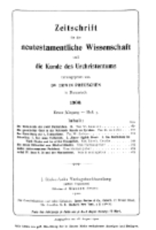 Zeitschrift für die neutestamentliche Wissenschaft und die Kunde des Urchrichstemtums, Jg. 1. 1900, H. 3.