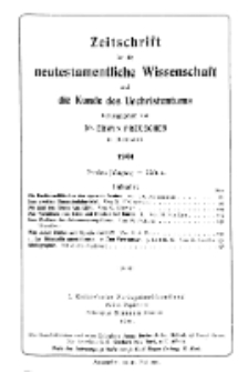 Zeitschrift für die neutestamentliche Wissenschaft und die Kunde des Urchrichstemtums, Jg. 2. 1901, H. 2