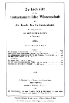 Zeitschrift für die neutestamentliche Wissenschaft und die Kunde des Urchrichstemtums, Jg. 5. 1904, H. 2.