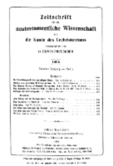 Zeitschrift für die neutestamentliche Wissenschaft und die Kunde des Urchrichstemtums, Jg. 6. 1905, H. 2.