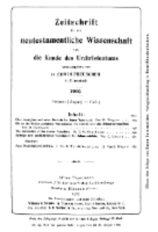 Zeitschrift für die neutestamentliche Wissenschaft und die Kunde des Urchrichstemtums, Jg. 6. 1905, H. 3.