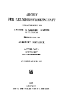 Archiv für Religionswissenschaft, 16. Mai 1905, Bd. 8, H. 2.