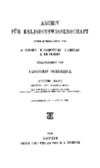 Archiv für Religionswissenschaft, 9. Januar 1906, Bd. 8, H. 3-4.