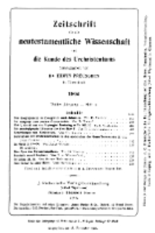 Zeitschrift für die neutestamentliche Wissenschaft und die Kunde des Urchrichstemtums, Jg. 3. 1902, H. 4.