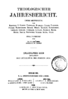 Theologischer Jahresbericht, 1900, Abteilung 1.