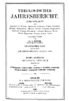 Theologischer Jahresbericht, 1900, Abteilung 2.