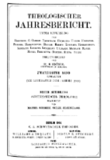 Theologischer Jahresbericht, 1900, Abteilung 3.