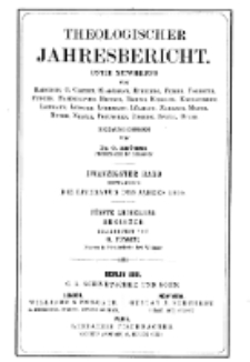 Theologischer Jahresbericht, 1900, Abteilung 5.