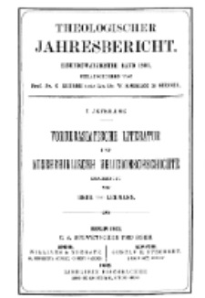 Theologischer Jahresbericht, 1901, Abteilung 1.