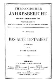 Theologischer Jahresbericht, 1901, Abteilung 2.