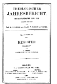 Theologischer Jahresbericht, 1901, Abteilung 7.