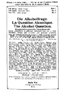 Die Alkoholfrage, 1910, Jg. VII, H. 1
