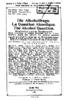 Die Alkoholfrage, 1910, Jg. VII, H. 2